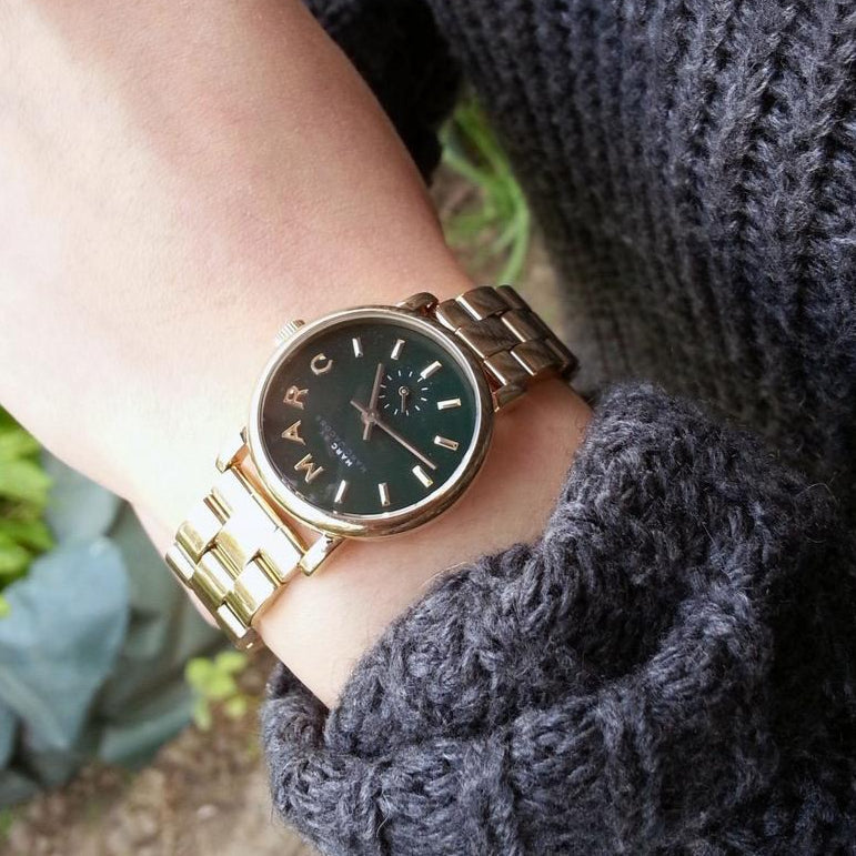 Marc Jacobs Baker Green Dial Gold Steel Strap Watch for Women - MBM3249 Buy Now By Marc Jacobs