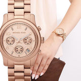 Michael Kors Runway Rose Gold Dial Rose Gold Steel Strap Watch for Women - MK5128 Buy Now By Michael Kors