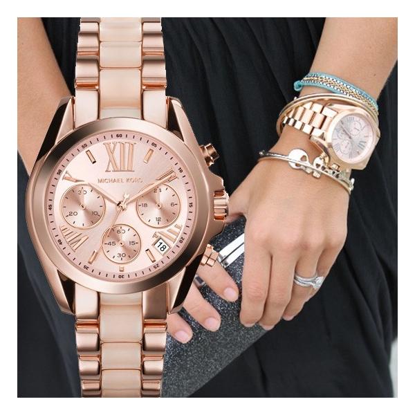 Michael Kors Bradshaw Rose Gold Dial Two Tone Steel Strap Watch for Women - MK6066 Buy Now By Michael Kors