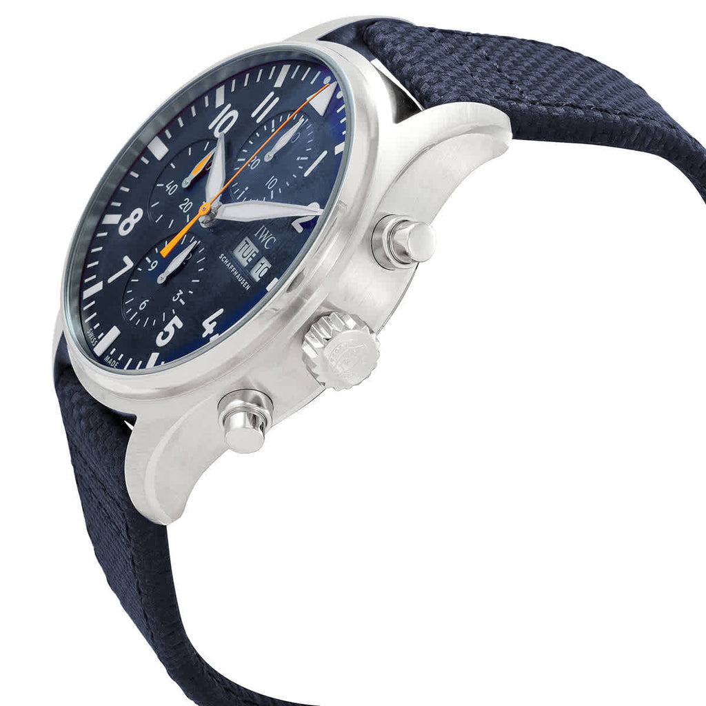 IWC Pilot's Automatic Chronograph 43mm Blue Dial Blue Calfskin Strap Watch for Men - IW377729 Buy Now By IWC