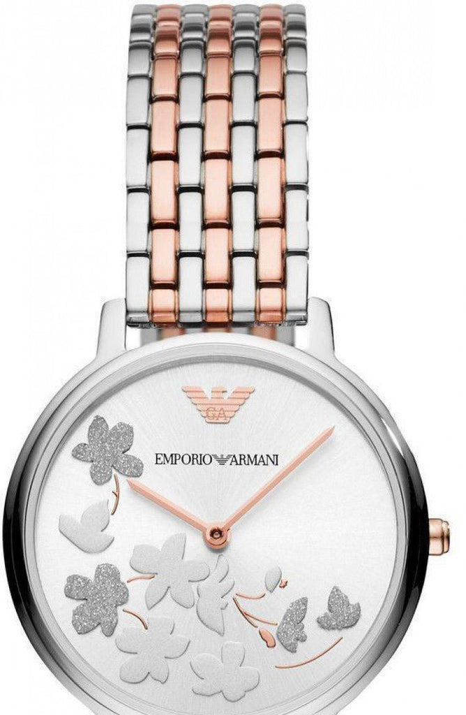 Emporio Armani Silver Sunray Dial Two Tone Steel Strap Watch For Women - AR11113 Buy Now By Emporio Armani