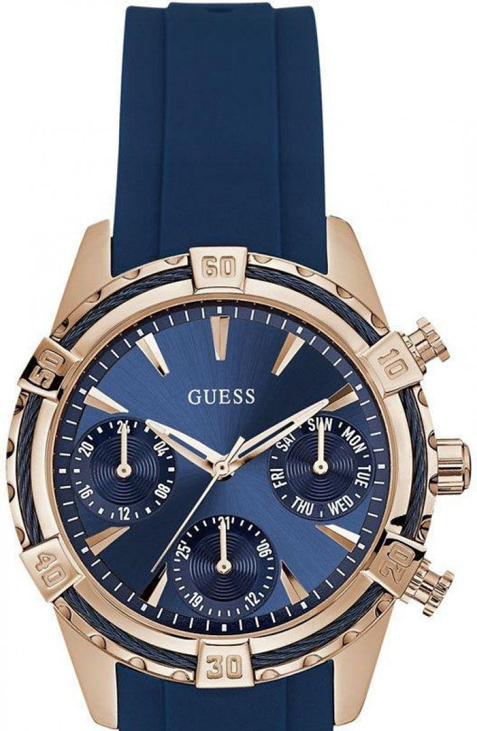 Guess Analog Quartz Blue Dial Blue Rubber Strap Watch For Women - W0562L3 Buy Now By Guess