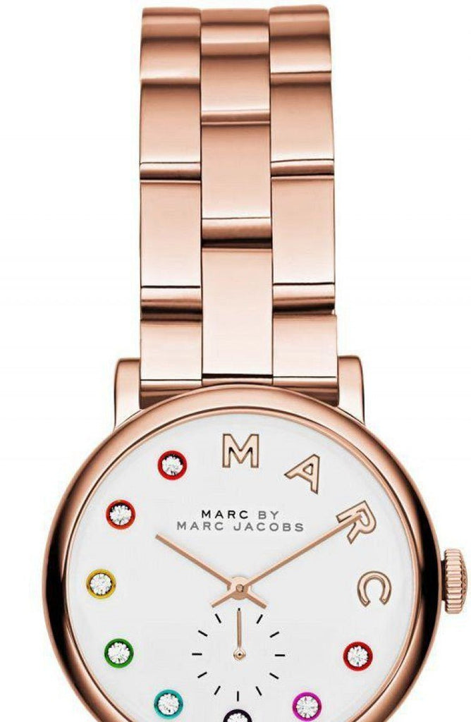 Marc Jacobs Baker Dexter White Dial Rose Gold Steel Strap Watch for Women - MBM3443 Buy Now By Marc Jacobs