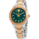 Versace Hellenyium Green Dial Two Tone Steel Strap Watch for Women - V12050015 Buy Now By Versace