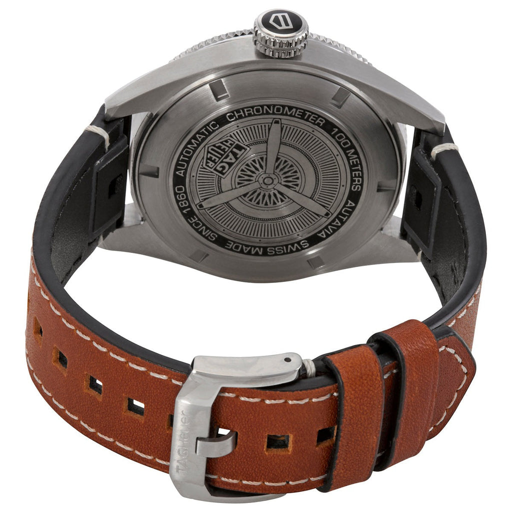 Tag Heuer Autavia Isograph Grey Dial Calfskin Brown Leather Strap Watch for Men - WBE5111.FC8267 Buy Now By Tag Heuer