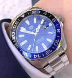 Tag Heuer Aquaracer GMT Calibre 6 Automatic Blue Dial Silver Steel Strap Watch for Men - WAY201T.BA0927 Buy Now By Tag Heuer