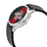 Gucci G Timeless Quartz Green & Red Dial Black Leather Strap Watch For Men - YA1264149 Buy Now By Gucci