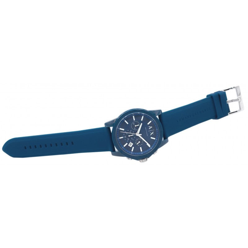 Armani Exchange Outerbanks Chronograph Blue Dial Blue Silicone Strap Watch For Men - AX1327 Buy Now By Armani Exchange