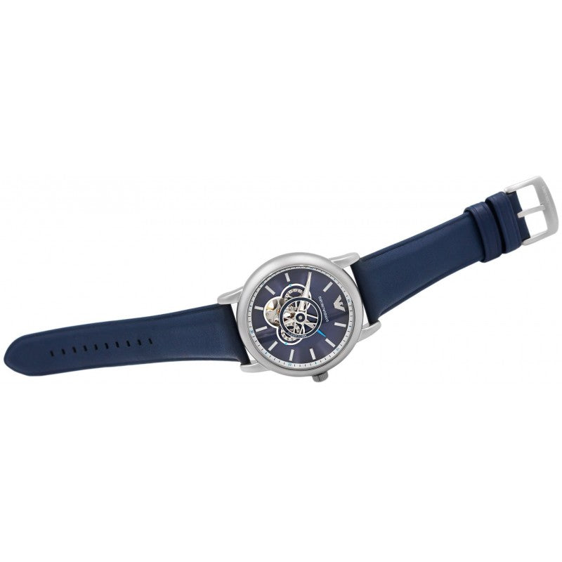 Emporio Armani Luigi Chronograph Blue Dial Black Leather Strap Watch For Men - AR60011 Buy Now By Emporio Armani