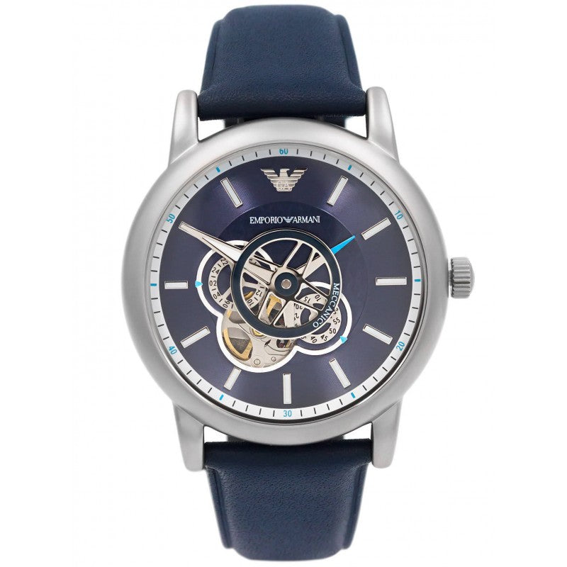 Emporio Armani Luigi Chronograph Blue Dial Black Leather Strap Watch For Men - AR60011 Buy Now By Emporio Armani