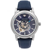 Emporio Armani Luigi Chronograph Blue Dial Black Leather Strap Watch For Men - AR60011 Buy Now By Emporio Armani