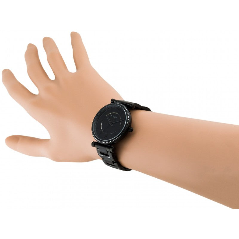 Fossil Carlie Black Dial Black Steel Strap Watch for Women - ES4488 Buy Now By Fossil