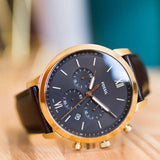 Fossil Neutra Chronograph Brown Dial Brown Leather Strap Watch for Men - FS5763 Buy Now By Fossil