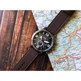 Fossil Nate Chronograph Grey Dial Brown Leather Strap Watch for Men - JR1424 Buy Now By Fossil