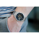 Fossil Forrester Automatic Skeleton Black Dial Silver Steel Strap Watch for Men - ME3180 Buy Now By Fossil