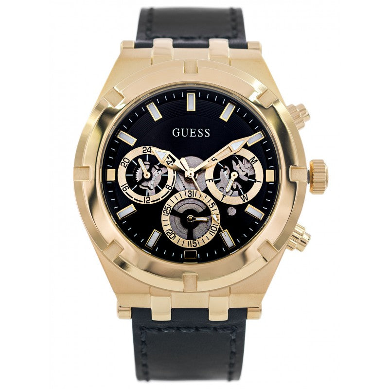 Guess Continental Black Dial Black Rubber Strap Watch for Men - GW0262G2 Buy Now By Guess