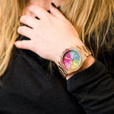 Guess Confetti Multifunction Multicolor Dial Rose Gold Steel Strap Watch For Women - GW0483L3 Buy Now By Guess