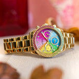 Guess Confetti Chronograph Rainbow Dial Gold Steel Strap Watch For Women - GW0483L4 Buy Now By Guess