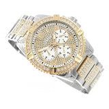 Guess Frontier Chronograph Crystals Silver Dial Two Tone Steel Strap Watch for Men - W0799G4 Buy Now By Guess