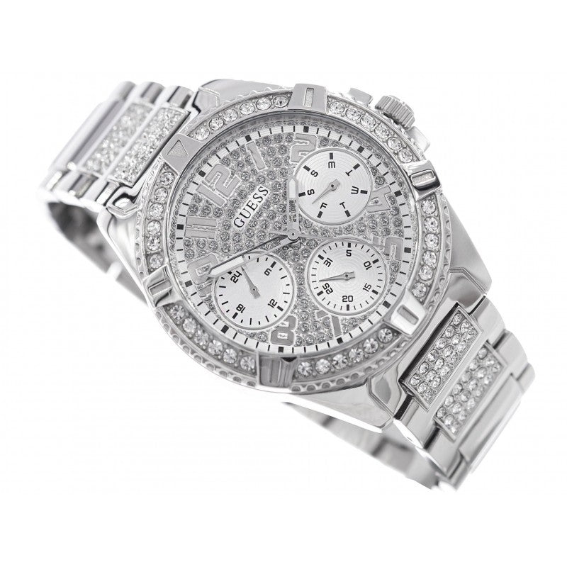 Guess Frontier Diamonds Silver Dial Silver Steel Strap Watch For Women - W1156L1 Buy Now By Guess