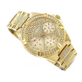 Guess Frontier Diamonds Gold Dial Gold Steel Strap Watch For Women - W1156L2 Buy Now By Guess