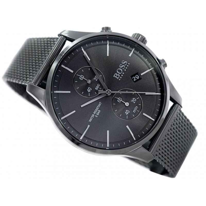 Hugo Boss Associate Grey Dial Grey Mesh Bracelet Watch for Men - 1513870 Buy Now By Hugo Boss