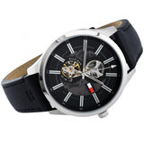 Tommy Hilfiger Spencer Skeleton Black Dial Black Leather Strap Watch for Men - 1791641 Buy Now By Tommy Hilfiger