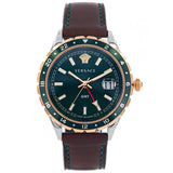 Versace Hellenyium Green Dial Brown Leather Strap Watch for Men - V11090017 Buy Now By Versace