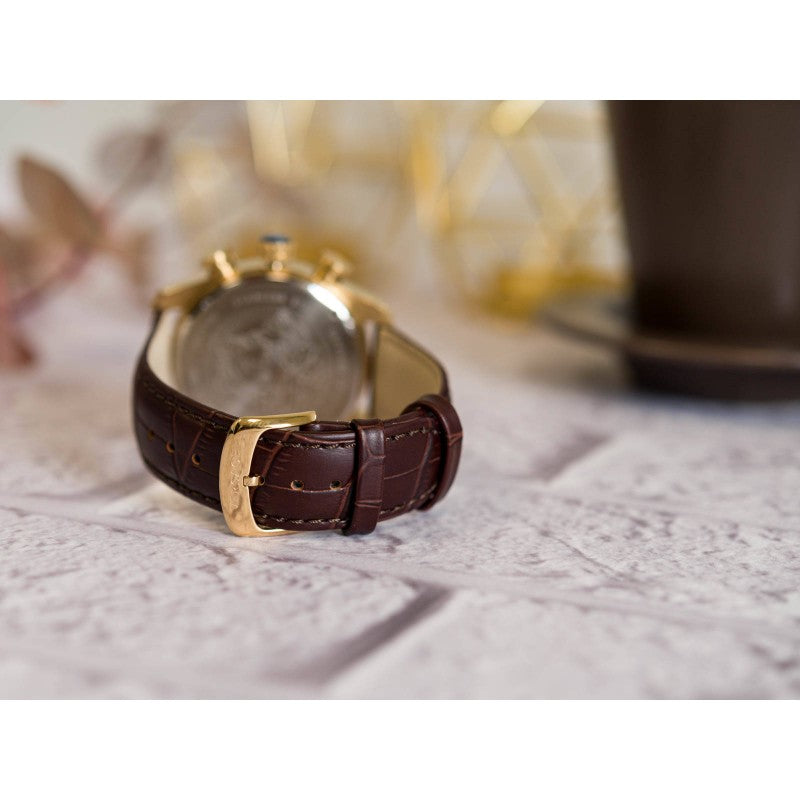 Versace V-Ray Chronograph Quartz White Dial Brown Leather Strap Watch For Men - VE2I00221 Buy Now By Versace