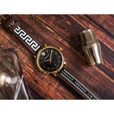 Versace V-Circle Quartz Black Dial Brown Leather Strap Watch for Men - VEBQ01619 Buy Now By Versace