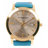 Burberry The City Gold Dial Blue Leather Strap Watch for Women - BU9018 Buy Now By Burberry