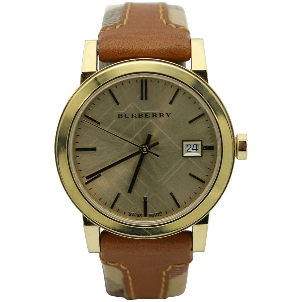 Burberry The City Gold Dial Brown Leather Strap Watch for Women - BU9133 Buy Now By Burberry