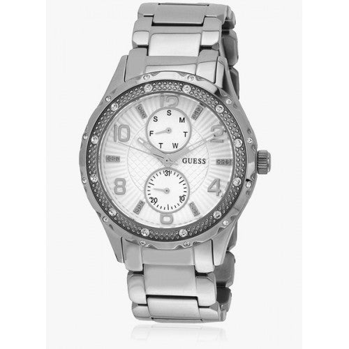 Guess Siren White Dial Silver Steel Strap Watch for Women - W0442L1 Buy Now By Guess