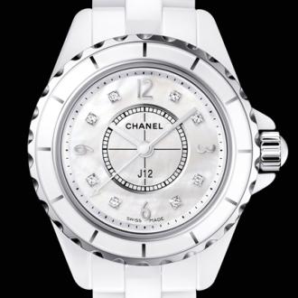 Chanel J12 Diamonds Quartz Ceramic White Dial White Steel Strap Watch for Women - J12 H2422 Buy Now By Chanel