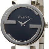 Gucci Interlocking G Quartz Black Dial Black Steel Strap Watch For Women - YA133502 Buy Now By Gucci