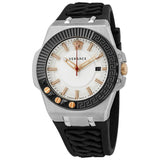 Versace Chain Reaction Quartz White Dial Black Rubber Strap Watch for Men - VEDY00219 Buy Now By Versace