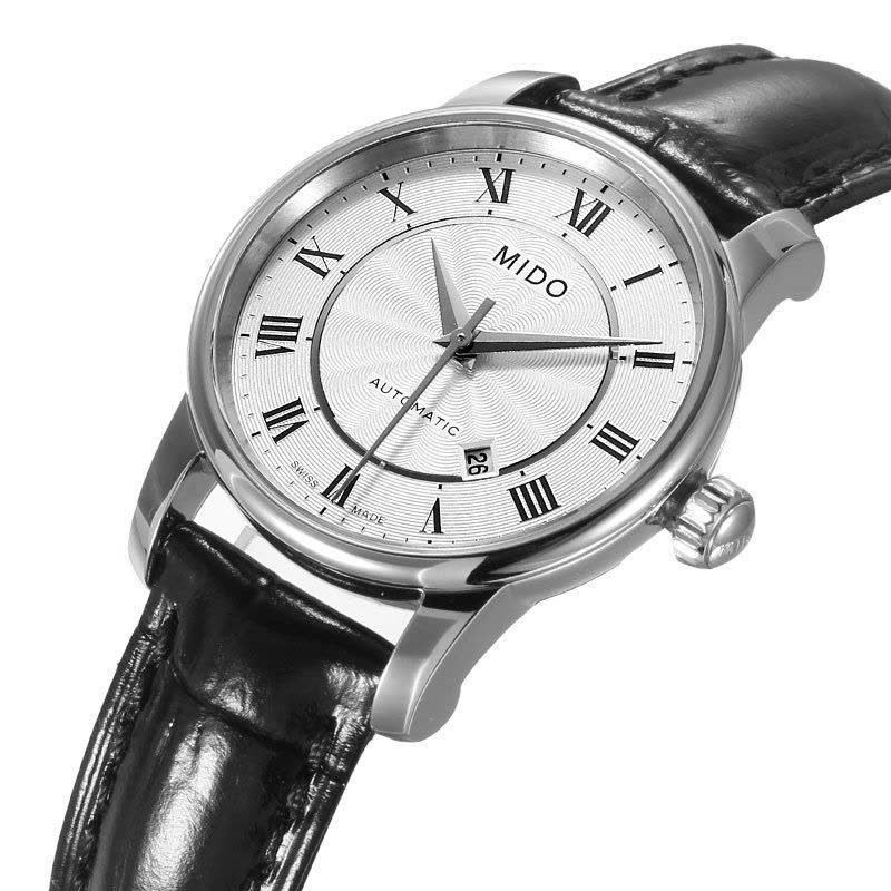 Mido Baroncelli III Automatic Silver Dial Black Leather Strap Watch For Women - M7600.4.21.4 Buy Now By Mido