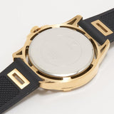 Guess King Quartz Crystals Gold Dial Black Silicone Strap Watch For Men - GW0537G2 Buy Now By Guess