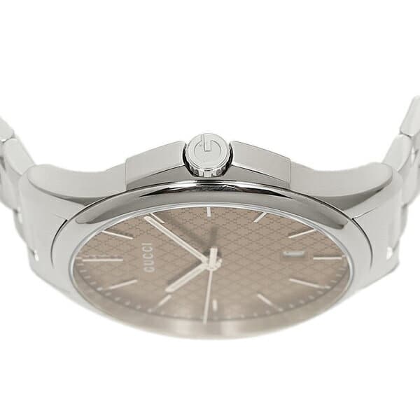 Gucci G Timeless Quartz Brown Dial Silver Steel Strap Watch for Men - YA126317 Buy Now By Gucci