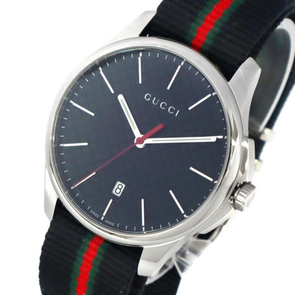Gucci G Timeless Analog Quartz Black Dial Black NATO Strap Watch For Men - YA126321 Buy Now By Gucci
