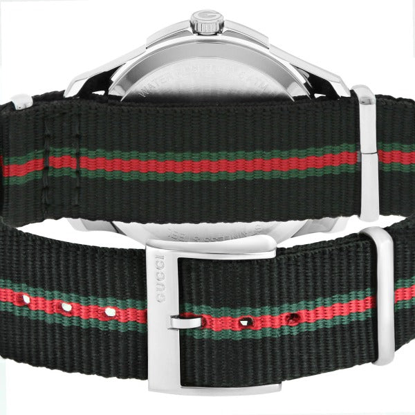 Gucci G Timeless Analog Quartz Black Dial Black NATO Strap Watch For Men - YA126321 Buy Now By Gucci