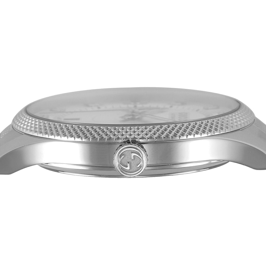 Gucci G Timeless Eryx Silver Dial Silver Steel Strap Watch For Men - YA126339/40 Buy Now By Gucci