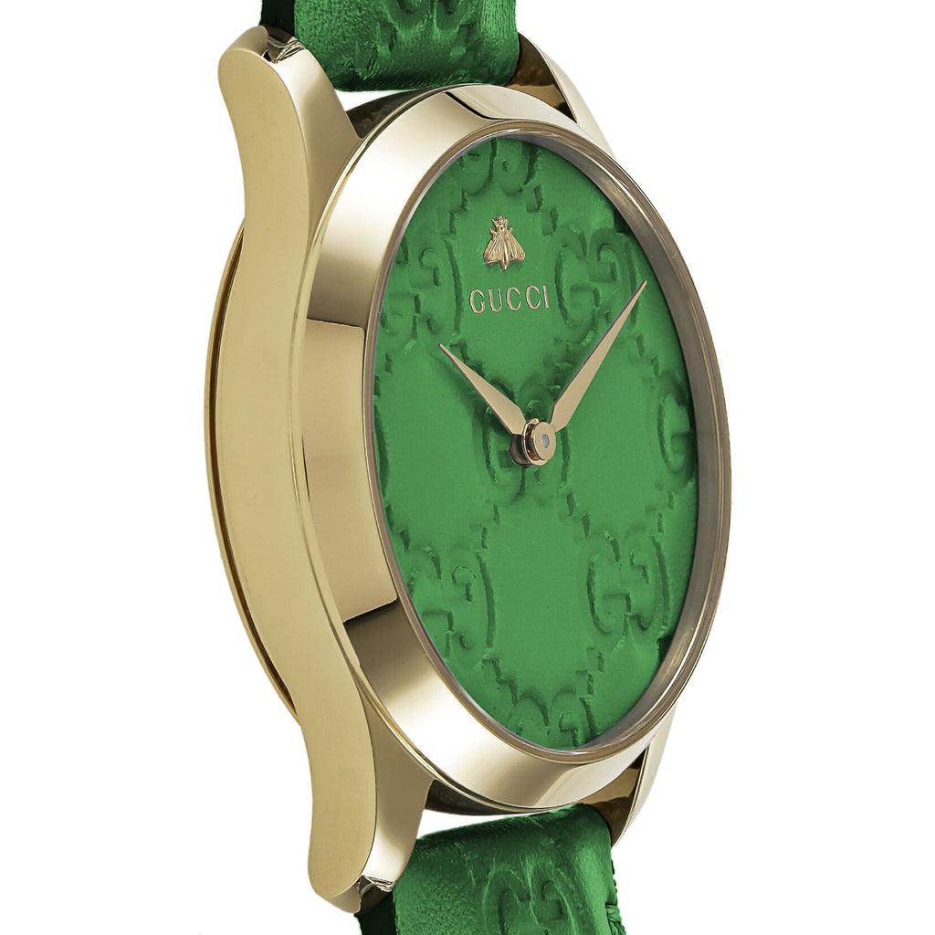 Gucci G Timeless Quartz Green Dial Green Leather Strap Watch For Women - YA1264099 Buy Now By Gucci
