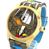 Gucci G Timeless Disney Donald Duck Brown Dial Brown Leather Strap Watch For Women - YA1264167 Buy Now By Gucci