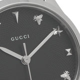 Gucci G Timeless Black Dial Silver Steel Strap Watch For Women - YA126573A Buy Now By Gucci