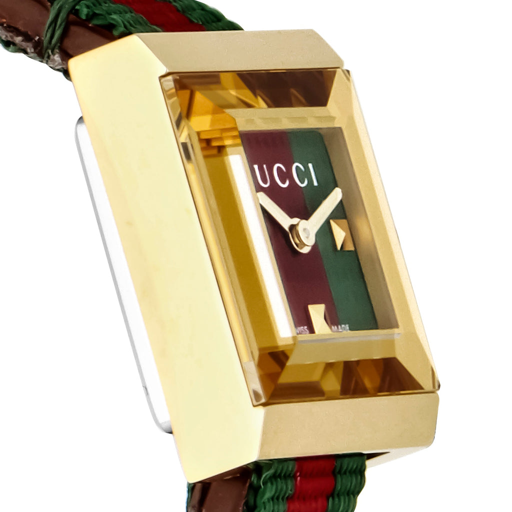 Gucci G-Frame Multicolored Dial Two Tone Nylon Strap Watch For Women - YA128527 Buy Now By Gucci