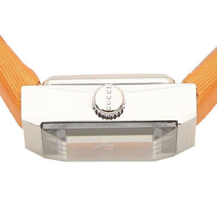 Gucci G-Frame Square Mother of Pearl Orange Dial Orange Leather Strap Watch For Women - YA128532 Buy Now By Gucci