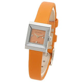 Gucci G-Frame Square Mother of Pearl Orange Dial Orange Leather Strap Watch For Women - YA128532 Buy Now By Gucci