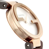 Gucci G Interlocking Mother of Pearl Dial Brown Leather Strap Watch For Women - YA133516 Buy Now By Gucci