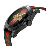 Gucci Dive Green & Red Dial Green & Red Nylon Strap Watch For Men - YA136216 Buy Now By Gucci